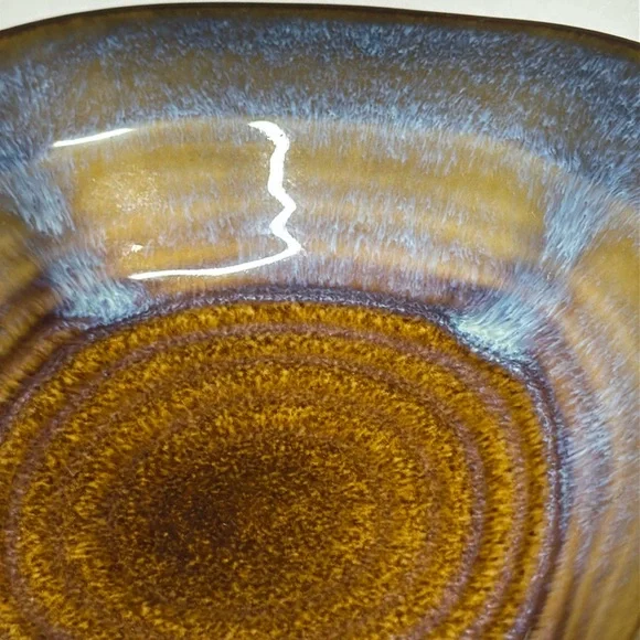 Bill Campbell pottery swirl square base bowl 8.5” diameter
